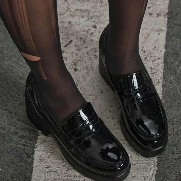 Everyday Collection Stitch Detail Platform Loafer Shoes - Picture 5 of 5